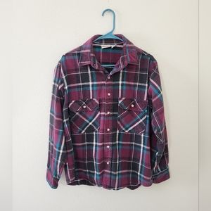 Vintage Field & Stream Shirt Mens Large Plaid Heavy Flannel Button Up
